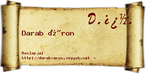 Darab Áron névjegykártya